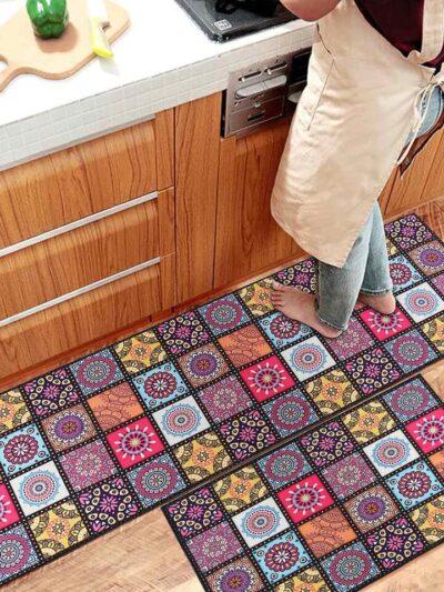 Bohemia Kitchen Mat Anti-slip Modern Area Rugs Living Room Balcony Bathroom Carpet Set Doormat Bath Mat Washable 40x60+40x120cm