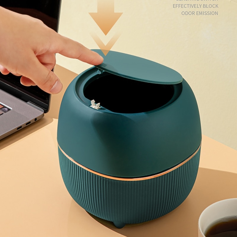 Small Waste Bin Desktop Garbage Basket Home Table Plastic Office Supplies - Image 5