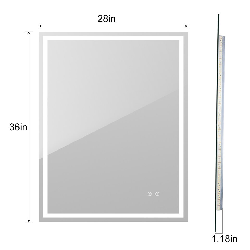 Depuley Vanity Mirror with Light 92x72cm Dimmable Touch LED Lighting - Image 3