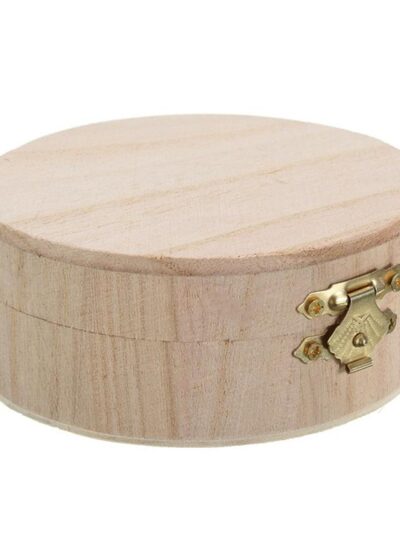 Round Wooden Box 1 Pcs Storage Case Packing Storage