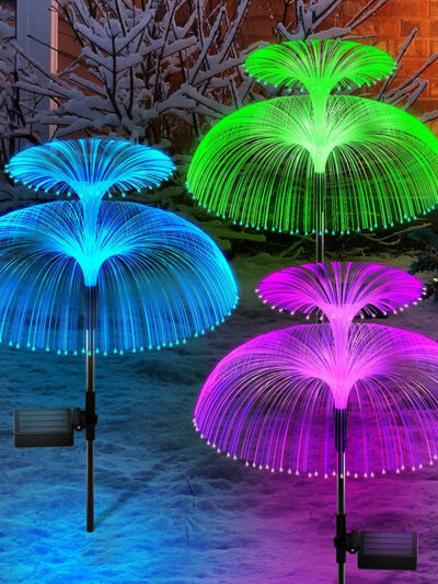 6/3/1Pcs Led 7Colors Solar Garden Lights Outdoor Waterproof Lawn Lights Fiber Optic