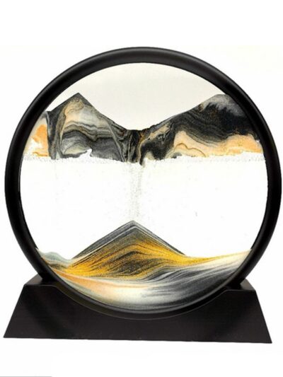 Creative 3D Glass Sandscape in Motion Hourglass Moving Sand Frame Art Picture Display Flowing Gift