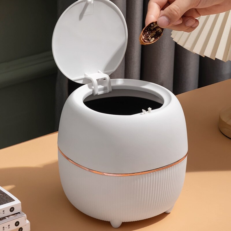 Small Waste Bin Desktop Garbage Basket Home Table Plastic Office Supplies - Image 4