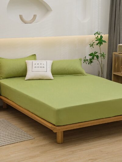 Bed Cover Smooth Microfiber Mattress Protector Waterproof Fitted Sheet Anti-mite Mattress Pad