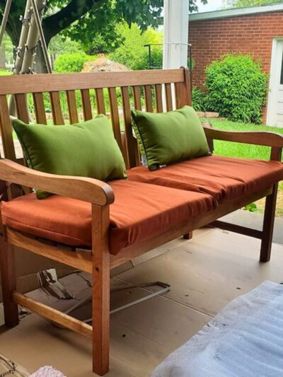 4-Feet Patio Wood Bench Garden Outdoor Bench with Eucalyptus Wood