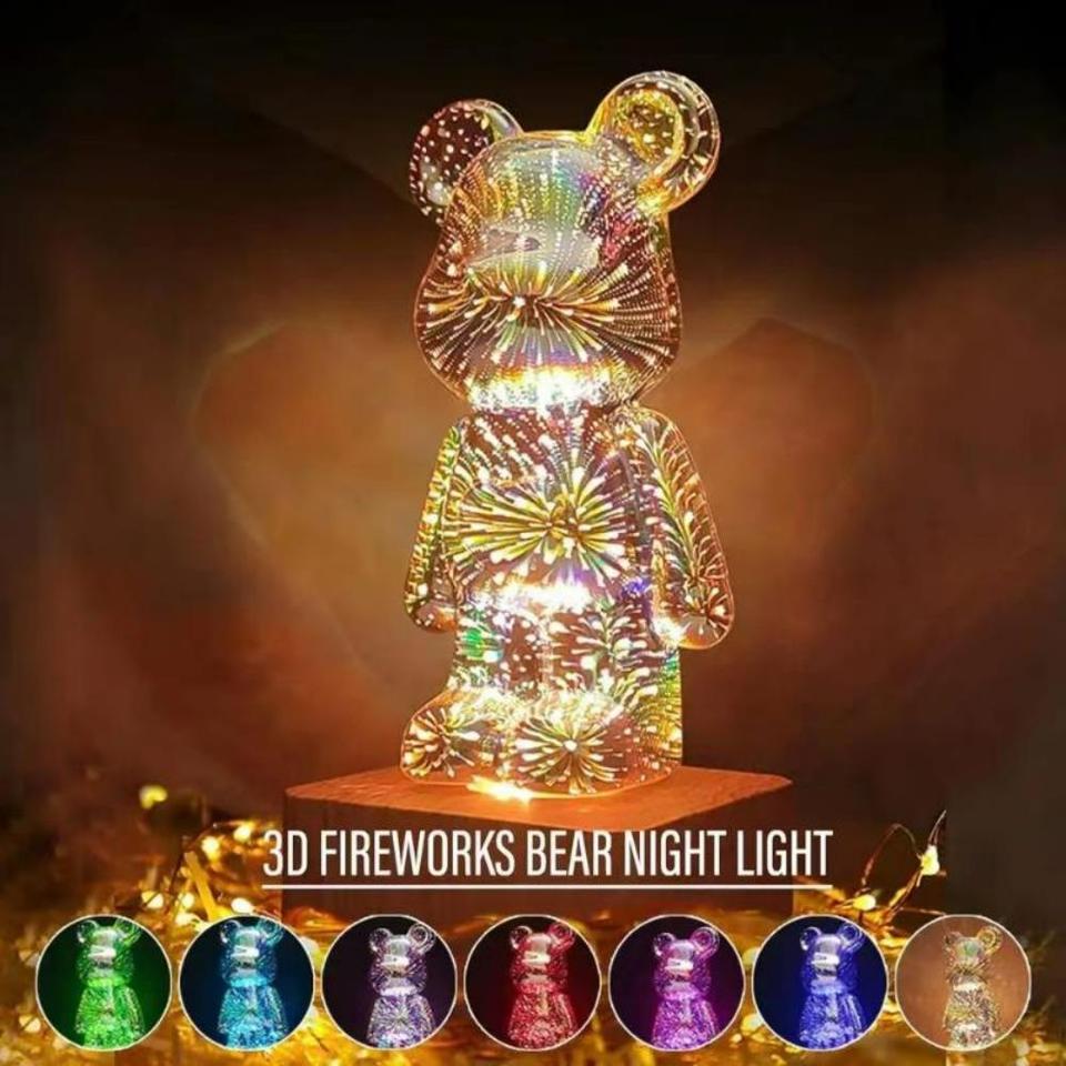 LED 3D Bear Firework Glass Lamp - Image 3