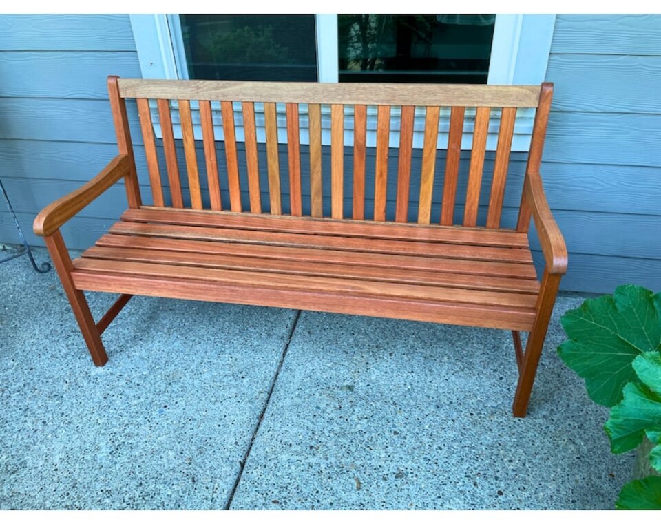4-Feet Patio Wood Bench Garden Outdoor Bench with Eucalyptus Wood - Image 2