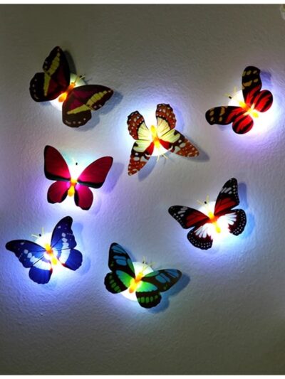 Butterfly Night Lights Pasteable 3D Butterfly Wall Stickers Lamps 1/5PCS Home Decoration