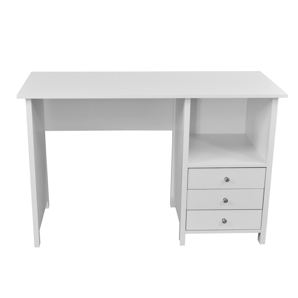 Techni Mobili Contemporary Desk with 3 Storage Drawers, White - Image 2